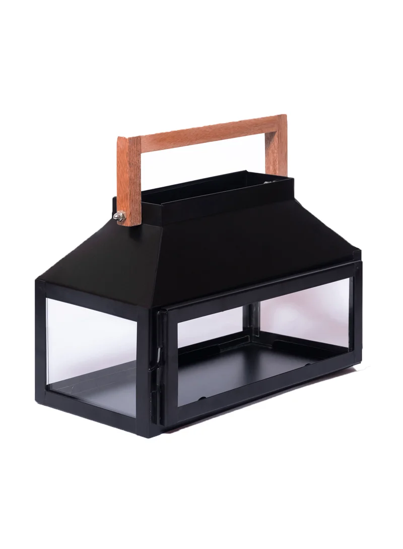 ebb & flow Modern Handmade Candle Holder Lantern Unique Luxury Quality Scents For The Perfect Stylish Home Black 27 x 14 x 18cm