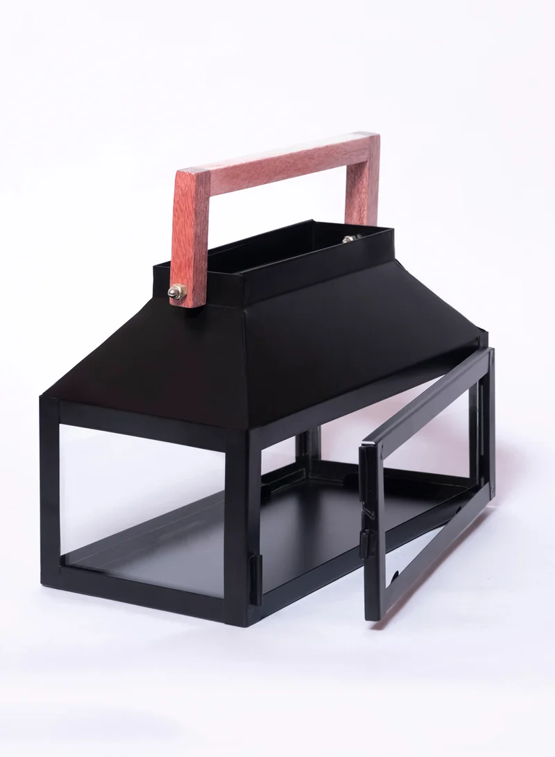 ebb & flow Modern Handmade Candle Holder Lantern Unique Luxury Quality Scents For The Perfect Stylish Home Black 27 x 14 x 18cm