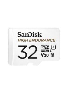Sandisk High Endurance microSDHC + SD Adapter - for dash cams & home monitoring, up to 2,500 Hours, Full HD / 4K videos, up to 100/40 MB/s Read/Write speeds, C10, U3, V30 32 GB  - Image 1