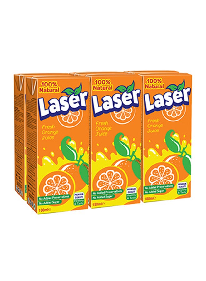 Unikai Laser Orange Juice No Sugar Orange 180ml Pack of 6