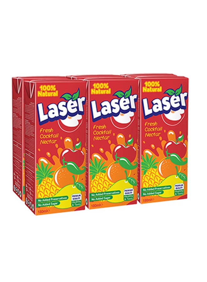 Unikai Laser Cocktail Nectar No Sugar Mixed Fruits 180ml Pack of 6