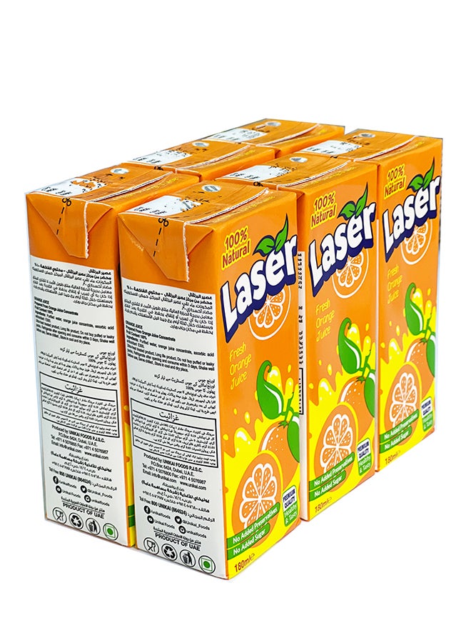 Unikai Laser Orange Juice No Sugar Orange 180ml Pack of 6  - Image 2