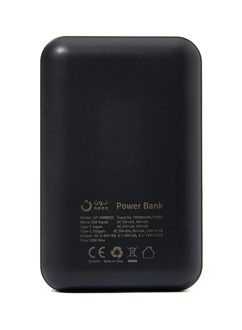 Noon East 10000.0 mAh Power Bank By Noon East -10000 mAH With Fast Charging 3.0 For Mobile & Tablet Black