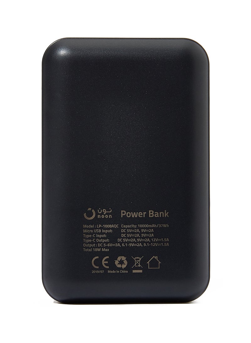 Noon East - 10000.0 mAh Power Bank By Noon East -10000 mAH With Fast Charging 3.0 For Mobile & Tablet Black - Image 1