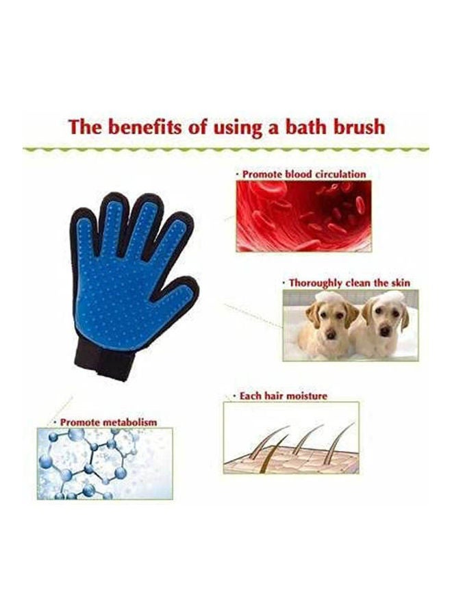 Generic Silicone Pet Hair Comb Bath Brush Glove Gentle Efficient Cleaning Bath Massage Pet Blue