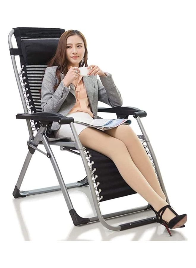 Max Strength Zero Gravity Sun Lounger Recliner Chair Black - Image 3