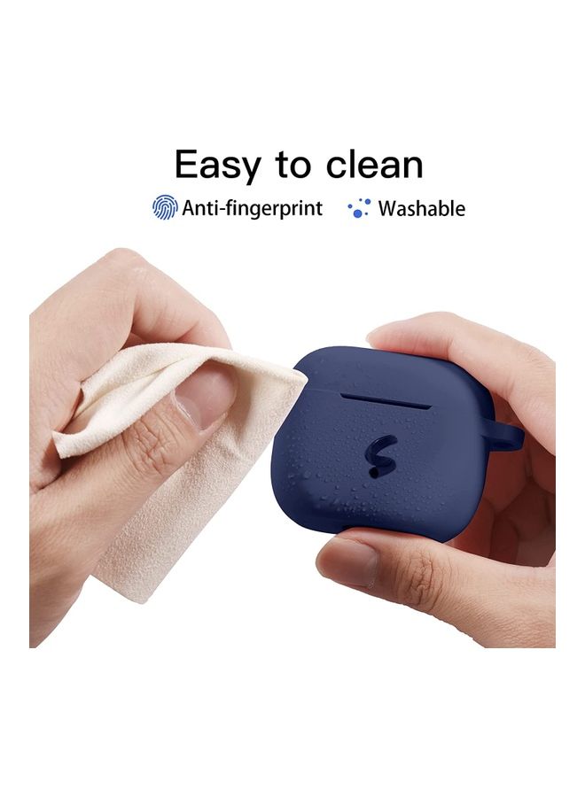 Rock Pow - Soft Silicone Shockproof Protective Cover with Keychain for Apple AirPods 3 Blue - Image 1