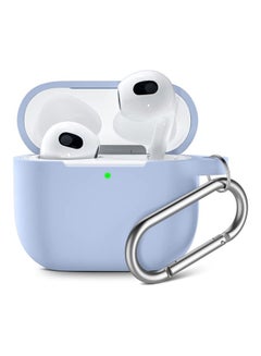 Soft Silicone Shockproof Protective Cover with Keychain for Apple AirPods 3 Lilac