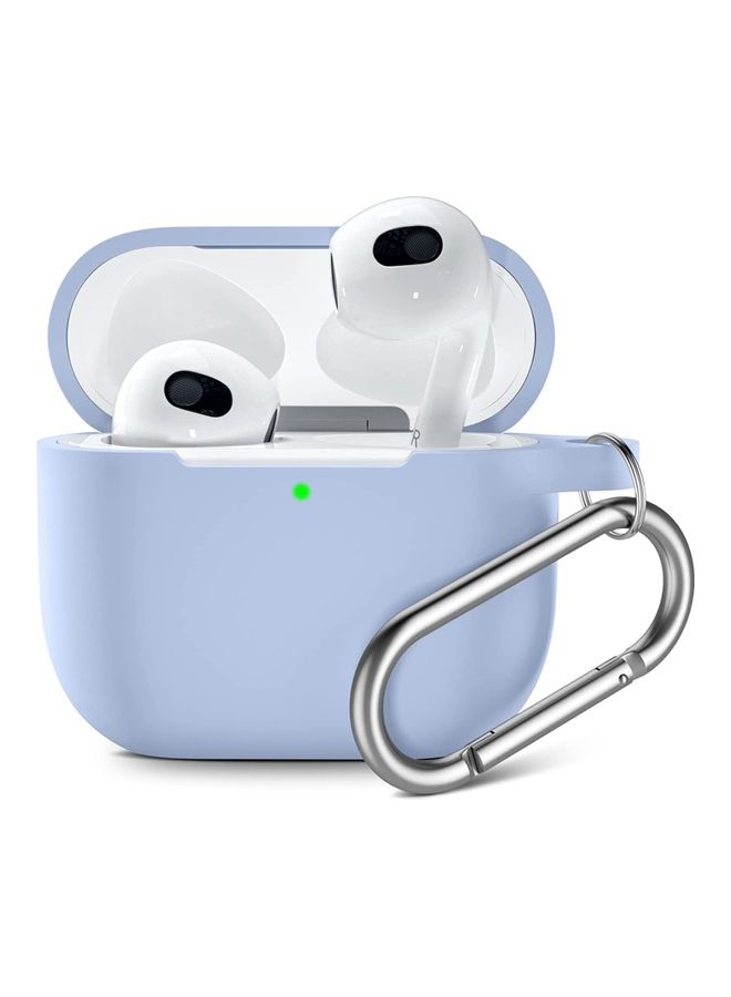 Rock Pow - Soft Silicone Shockproof Protective Cover with Keychain for Apple AirPods 3 Lilac - Image 1