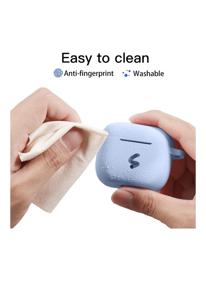 Rock Pow - Soft Silicone Shockproof Protective Cover with Keychain for Apple AirPods 3 Lilac - Image 1