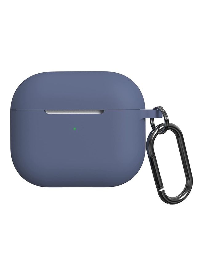 Rock Pow - Silicone Shockproof Protective Case Cover with Carabiner for Apple AirPods 3 2021 Blue - Image 1