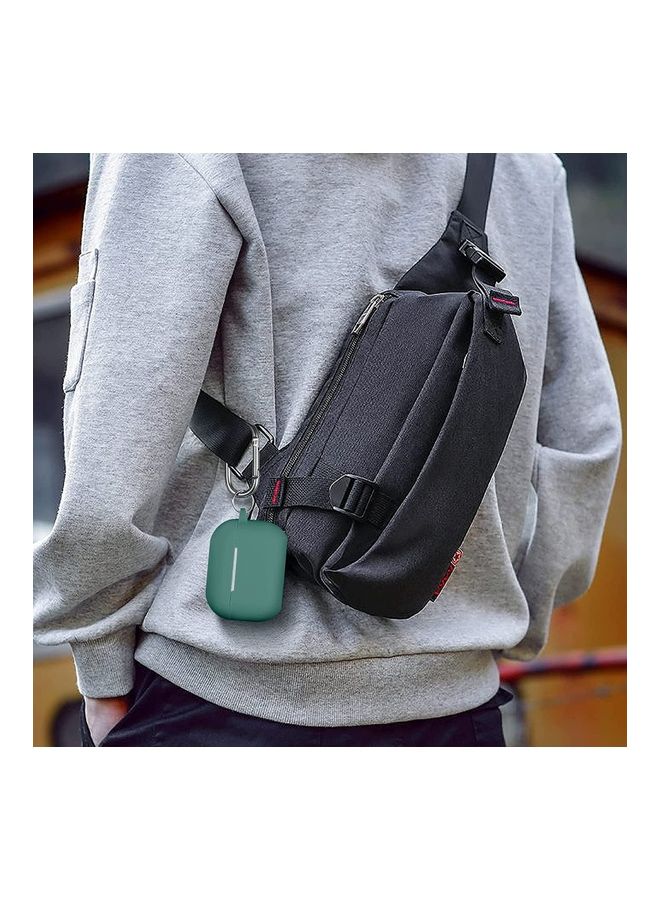 Rock Pow Soft Silicone Shockproof Protective Cover with Keychain for Apple AirPods 3 Green - Image 5