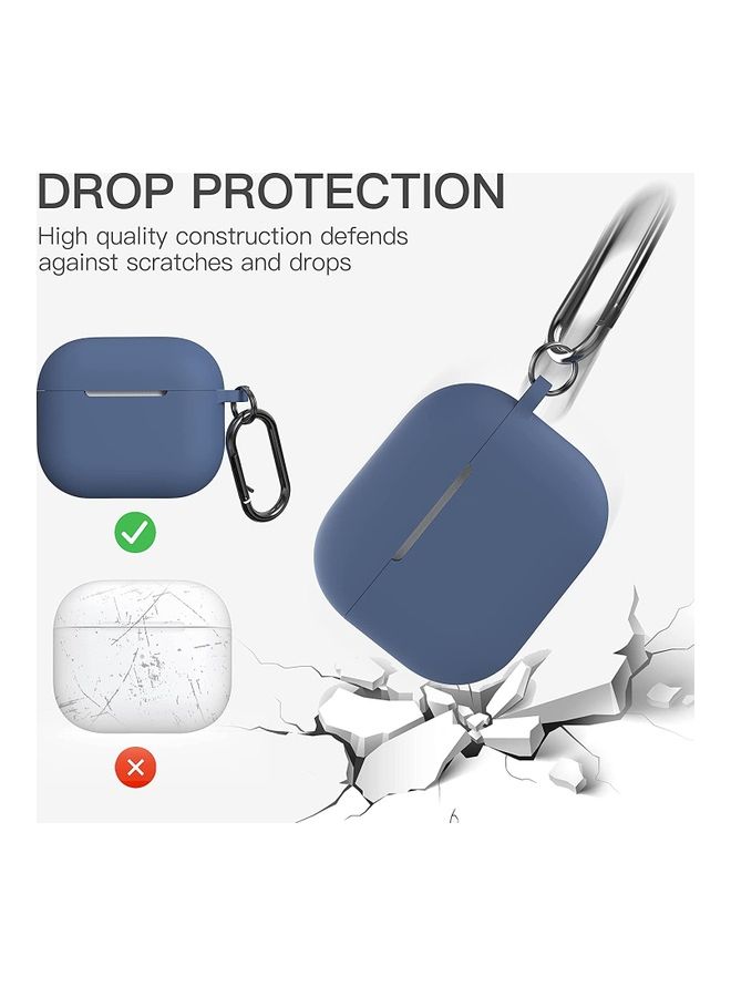 Rock Pow - Silicone Shockproof Protective Case Cover with Carabiner for Apple AirPods 3 2021 Blue - Image 1