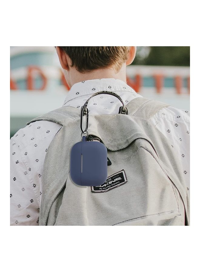 Rock Pow - Silicone Shockproof Protective Case Cover with Carabiner for Apple AirPods 3 2021 Blue - Image 1