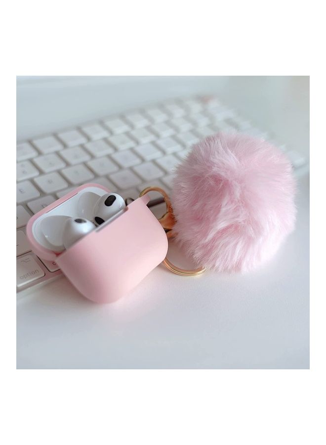 Rock Pow - Silicone Shockproof Protective Case Cover with Carabiner for Apple AirPods 3 2021 Pink - Image 1