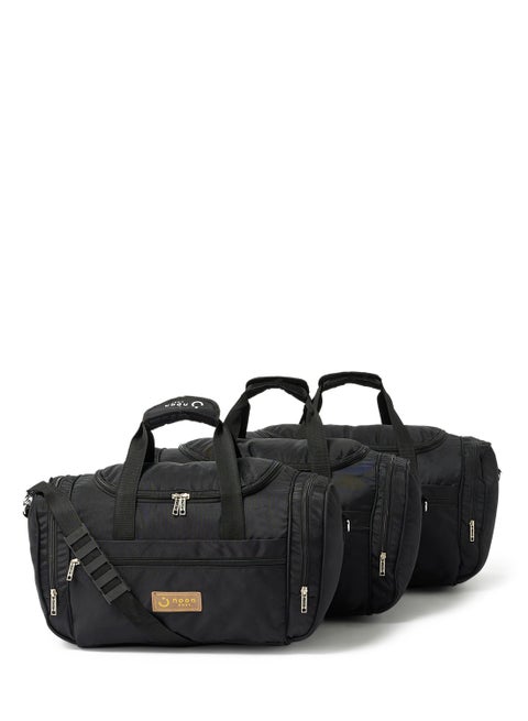 3-Piece Lightweight Waterproof Polyester Multipurpose Luggage Duffle Bag/Gym Bag Set 20/22/24 Inch Black