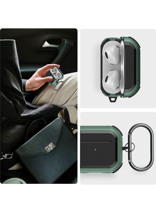 Rock Pow Full-Body Rugged Protective Case with Keychain for AirPods 3 2021 Black - Image 2