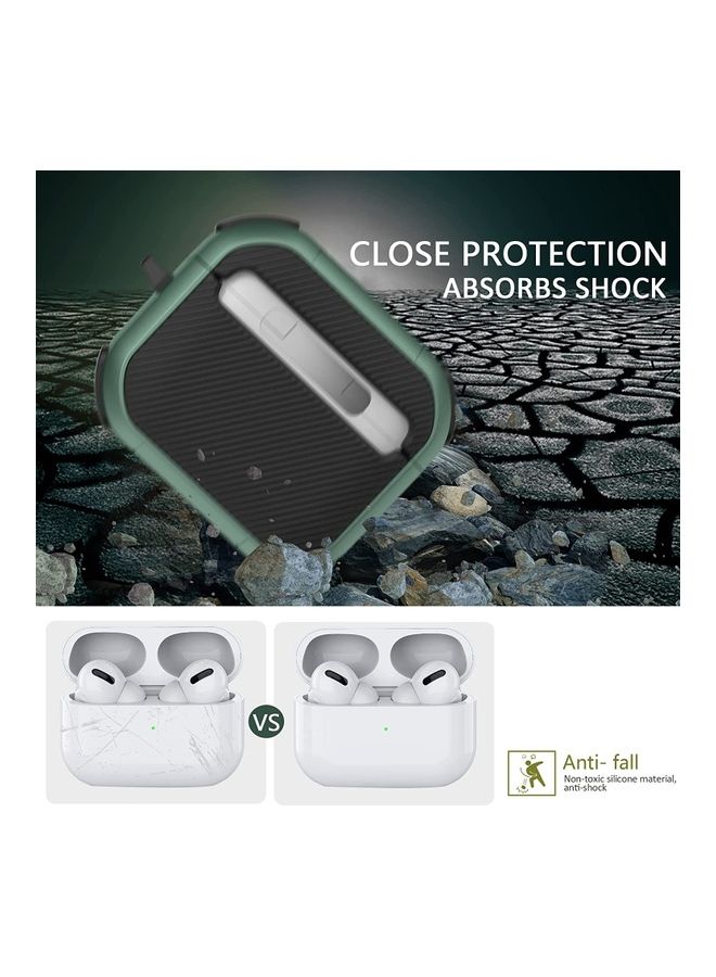 Rock Pow Full-Body Rugged Protective Case with Keychain for AirPods 3 2021 Black - Image 3