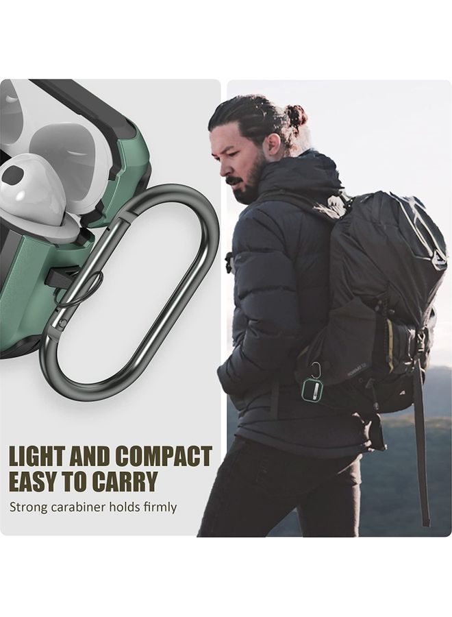 Rock Pow Full-Body Rugged Protective Case with Keychain for AirPods 3 2021 Black - Image 4