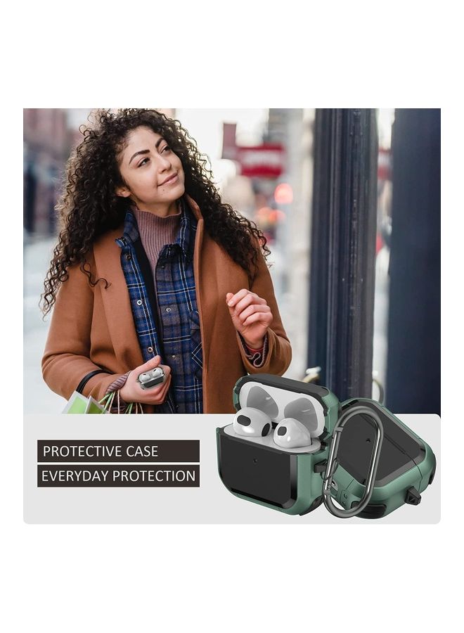 Rock Pow Full-Body Rugged Protective Case with Keychain for AirPods 3 2021 Black - Image 5