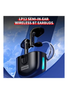 Lenovo New LP12 Wireless BT5.1 Earbuds Black  - Image 3