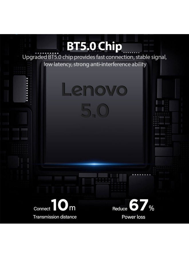 Lenovo LP50 True Wireless BT Headphone Earbuds Black - Image 3