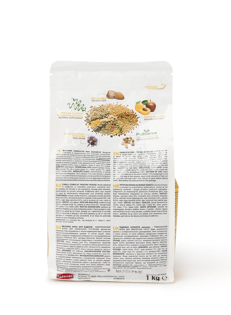 Padovan Wellness Budgies Complete Feed For Budgerigars 1kg - Image 2