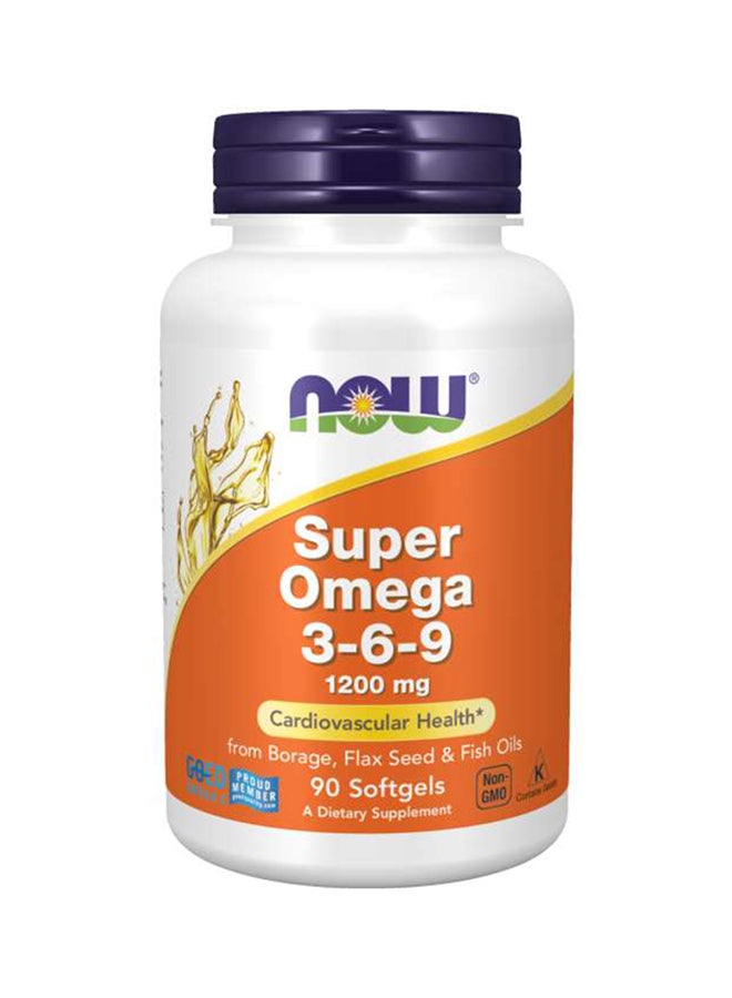 Now Foods Super Omega 3-6-9 1200 mg 90 Softgels - Image 1