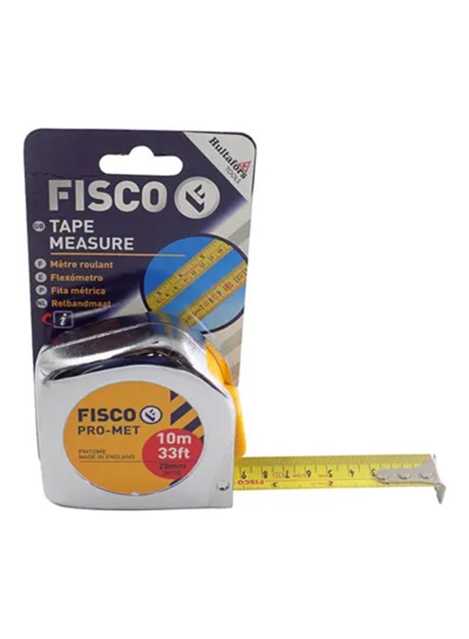 FISCO Promet Measuring Tape Silver/Yellow 10meter  - Image 1