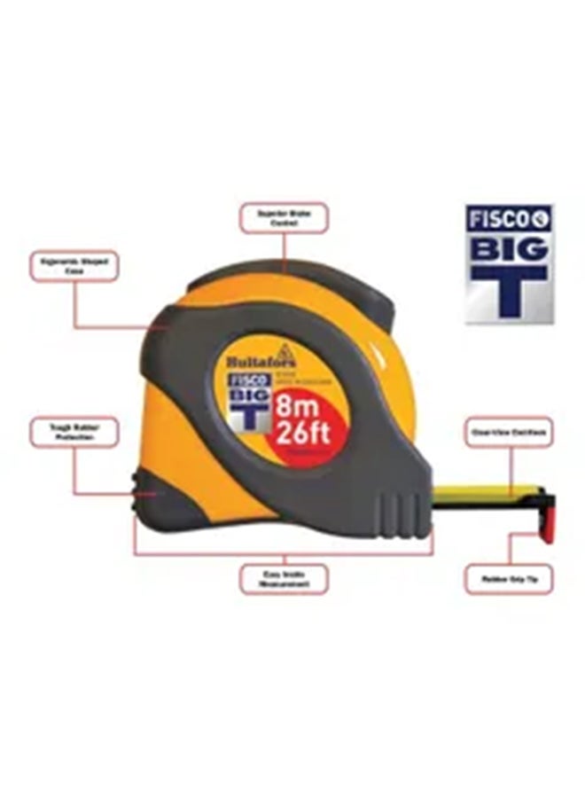 FISCO BIGT Measuring Tape Grey/Yellow 8meter  - Image 4