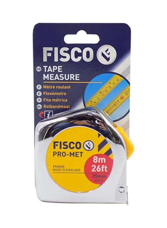 FISCO Promet Measuring Tape Silver/Yellow 8meter  - Image 2