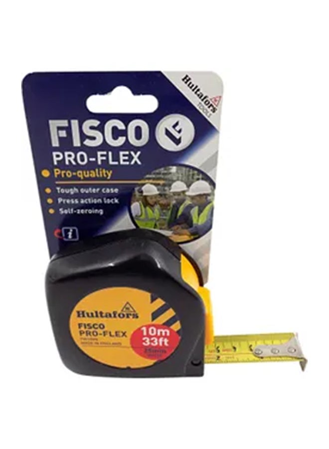 FISCO Proflex Measuring Tape Black/Yellow 10meter  - Image 2