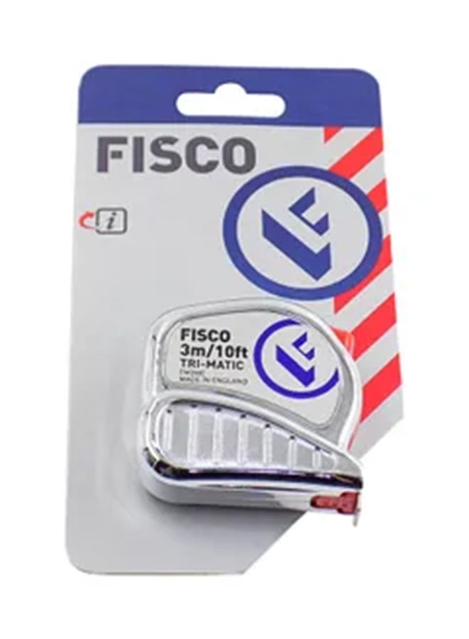 FISCO Trimatic Measuring Tape Silver/Black 3meter  - Image 2