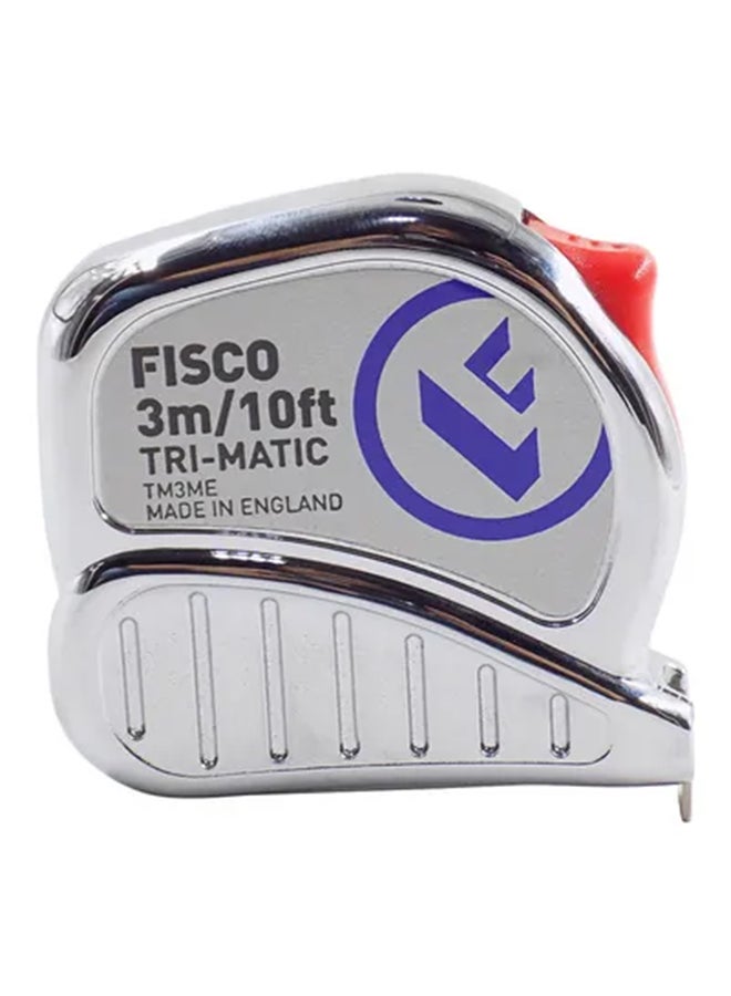 FISCO Trimatic Measuring Tape Silver/Black 3meter  - Image 1