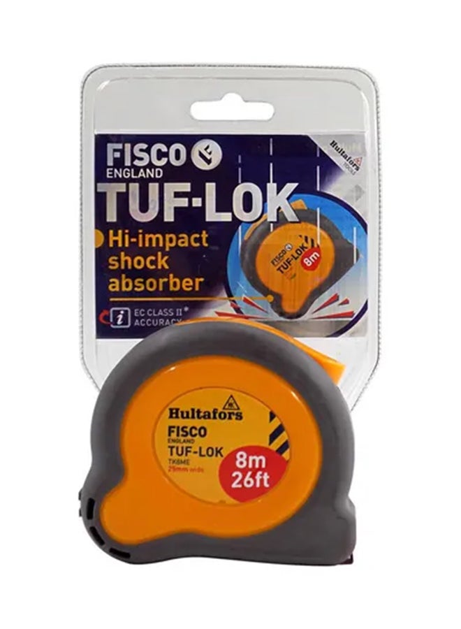 FISCO Tuflok Measuring Tape Grey/Yellow 8meter  - Image 1