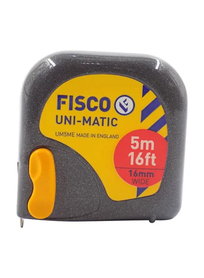 FISCO Unimatic Measuring Tape Grey/Yellow 5meter  - Image 1