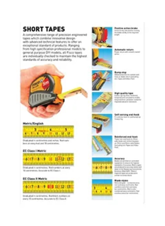 FISCO Uniplas Measuring Tape Grey/Yellow 3meter  - Image 3