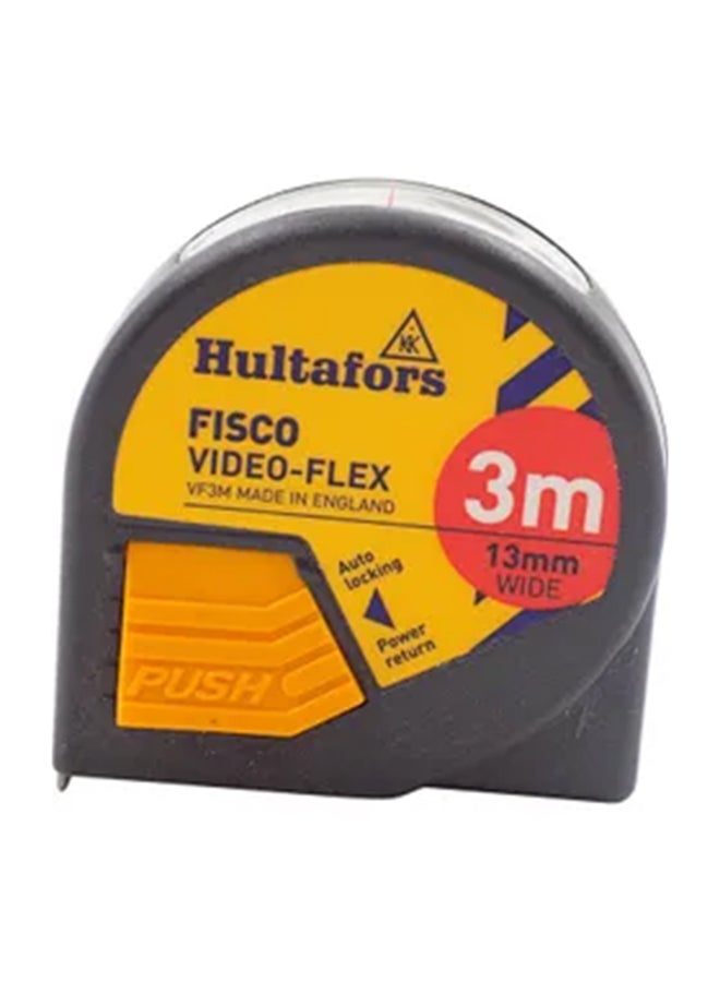 FISCO Video Flex Measuring Tape Grey/Yellow 3meter  - Image 1