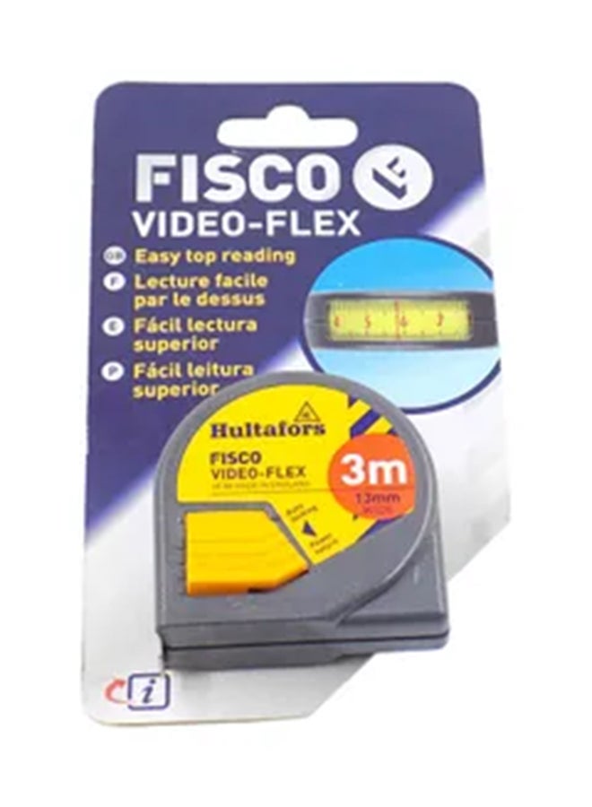 FISCO Video Flex Measuring Tape Grey/Yellow 3meter  - Image 3