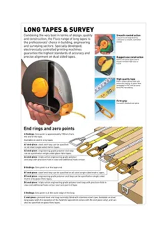 FISCO Meteor Measuring Tape Black/Yellow 20meter  - Image 2