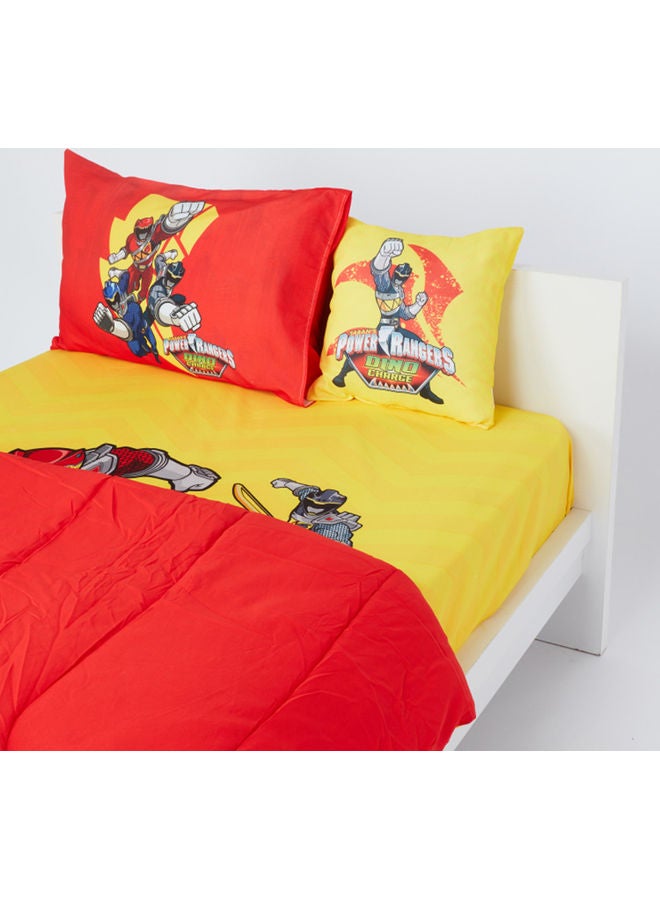 4-Piece Comforter Set Power Rangers Polyester Multicolour 180x240cm