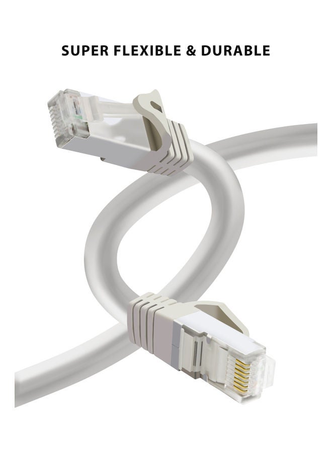 S-TEK Cat 7 High-Speed Gigabit Ethernet Patch Heavy Duty Internet Cable Grey  - Image 4