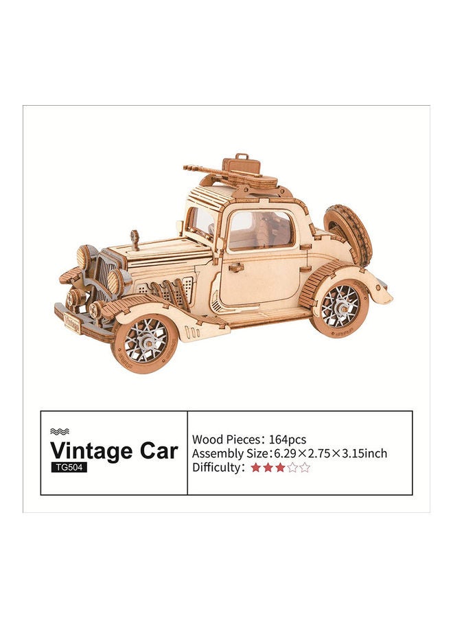 3D Wooden Model Vintage Car Puzzles 6.29inch - Image 2