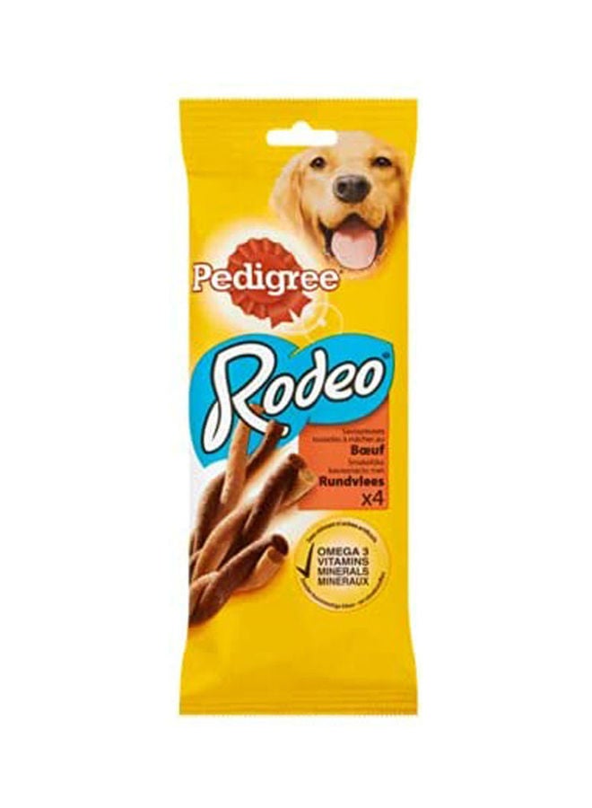 Rodeo Tasty Beef Chewy Twists For Dogs Multicolour 70grams