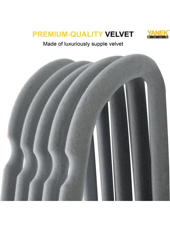 YANEK 50-Piece Non-Slip Velvet Cloth Hanger Set Grey  - Image 3