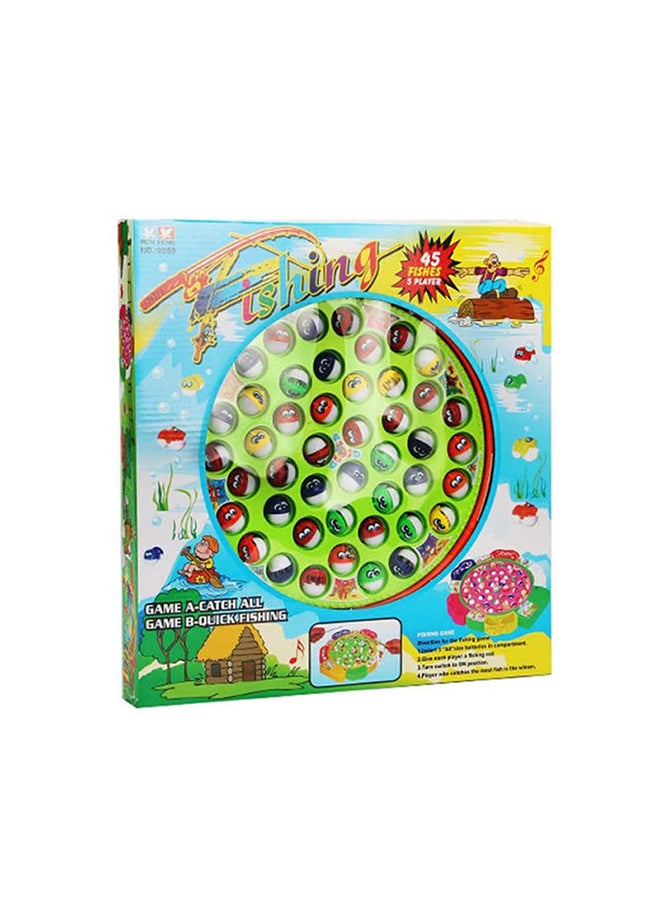 Generic - 45 Pieces Fishing Game Toy With Beautiful Music And Lightning Effect Toy cm - Image 1