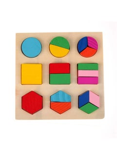 Generic 3 Patterns Baby Early Learning Wooden Geometry Shape Sorting Educational Puzzle Toy  - Image 2