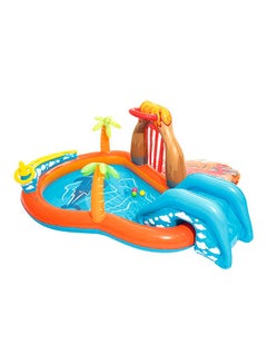 Bestway H2Ogo Lava Lagoon Play Center Kids Lightweight Toy Outdoor Inflatable Pool - 1 Pool, 1 Slide, 1 Water Blob, 1 Inflatable Ring, 4 Play Balls, Repair Patch 265x265x104cm  - Image 4