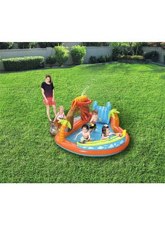 Bestway H2Ogo Lava Lagoon Play Center Kids Lightweight Toy Outdoor Inflatable Pool - 1 Pool, 1 Slide, 1 Water Blob, 1 Inflatable Ring, 4 Play Balls, Repair Patch 265x265x104cm  - Image 5