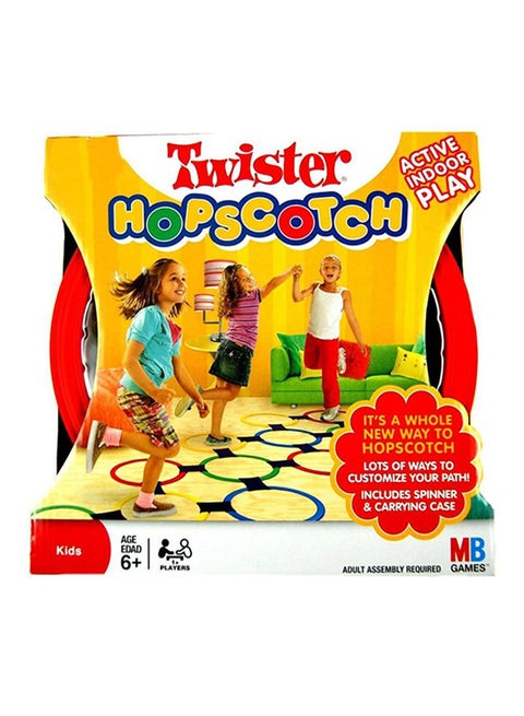 Twister Hopscotch Active Indoor Play with Rings and Spinner Party Board Game for Kids